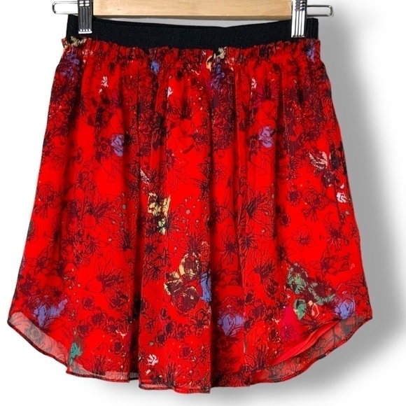 ARITZIA TALULA Fully Lined Chiffon Flirty Mini Skirt w/ Elasticized Waist Sz XS - Picture 3 of 9